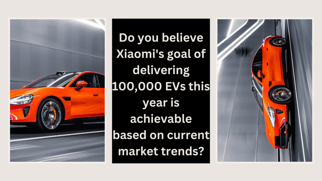 Do you believe Xiaomi's goal of delivering 100,000 EVs this year is achievable based on current market trends Answer Follow Request
