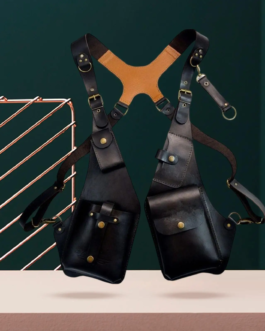 Shoulder Harness Bag Case Wallet Underarm Bag Steampunk for Bike Motorcycle Retro Leather Strap Bag Accessory