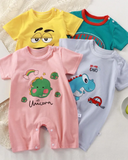 Summer Infant Toddler Bodysuits Baby Boys Girls Cotton One-Pieces Newborn Casual Soft Short Sleeve Romper Jumpsuit Romper