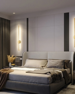 80cm 60cm Strip LED Living Room Wall light Modern Nordic Sofa background Full copper Bedroom Bedside wall light AC85-265V